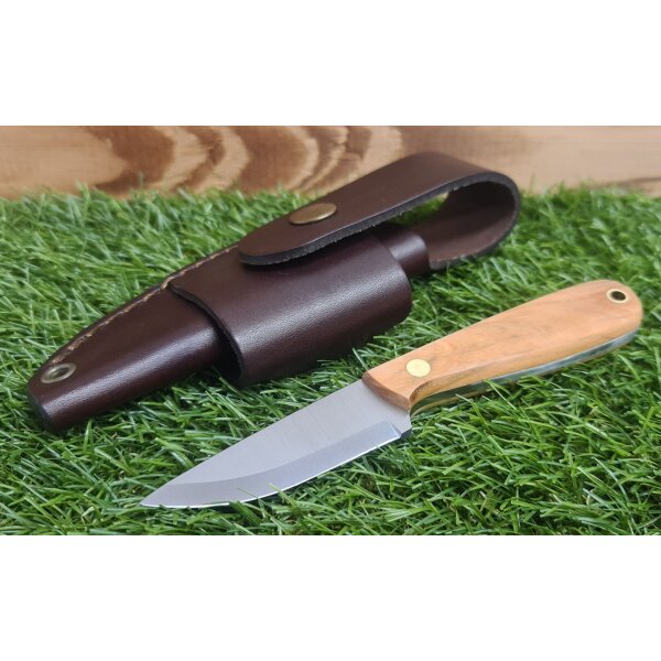 Brisa Necker 70 Sc EDC Messer 12C27 Stahl Olivenholz mit MultiCarry Scheide