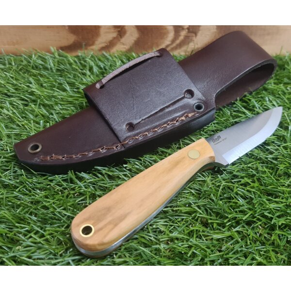 Brisa Necker 70 Sc EDC Messer 12C27 Stahl Olivenholz mit MultiCarry Scheide