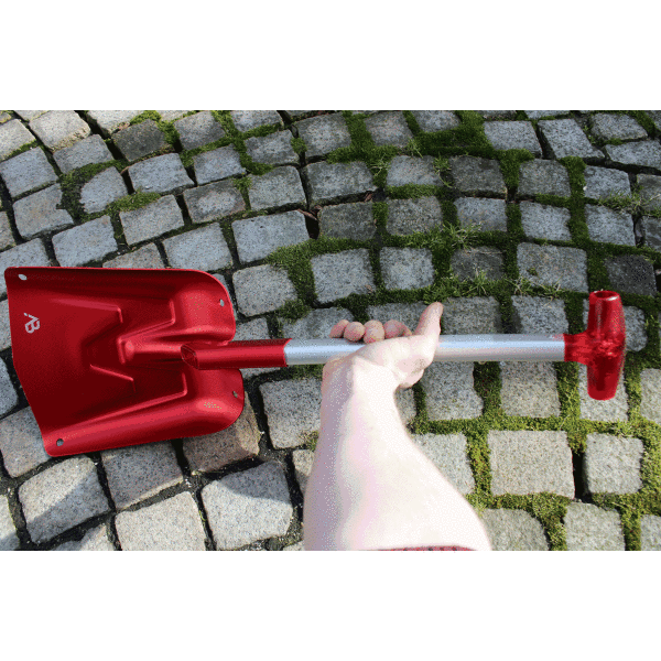Leichtgewichtige Schnee-/ Lawinenschaufel 2-teilig aus Aluminium ausziehbar rot