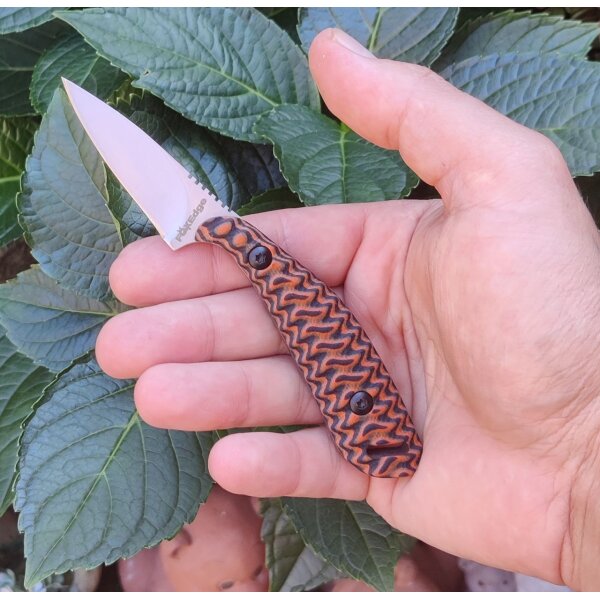 FoxEdge by FoxKnives Messer Neck Knife Black/Brown Edelstahl und G10 Kydexscheide
