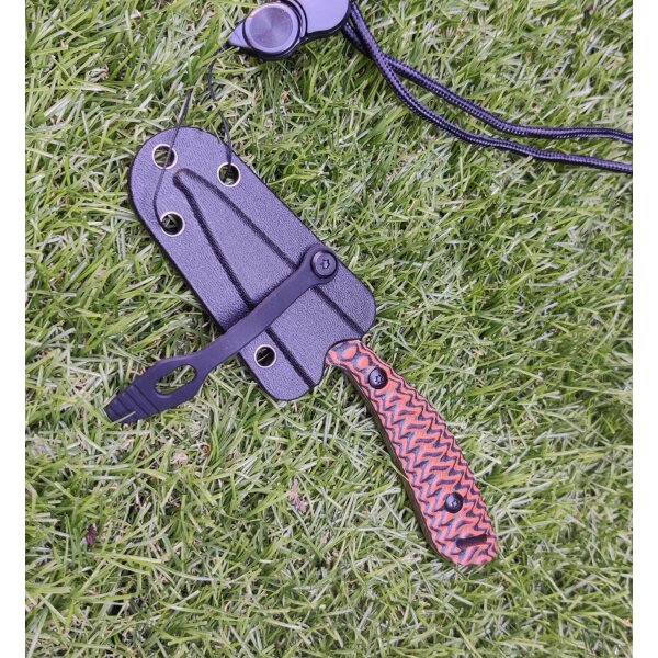 FoxEdge by FoxKnives Messer Neck Knife Black/Brown Edelstahl und G10 Kydexscheide