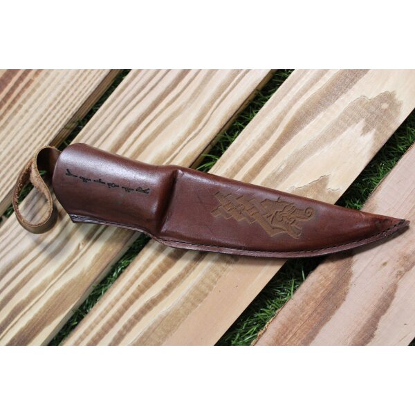 Condor Norse Dragon Knife 1095 Hickoryholz Braun inkl. Lederscheide