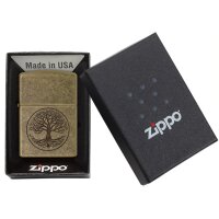 Zippo messing antik Tree of Life Benzinfeuerzeug 60005187