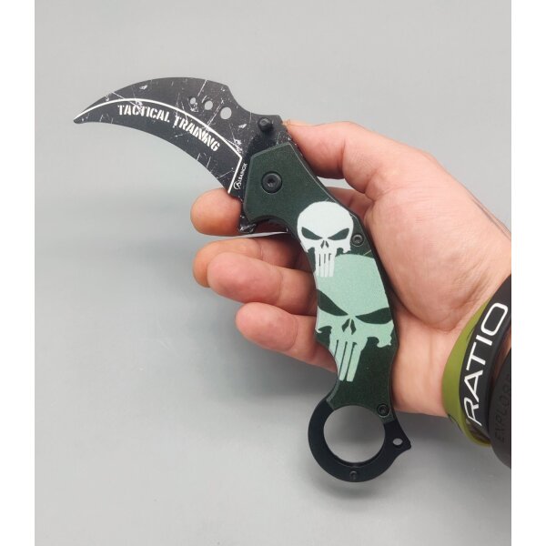 Albainox TRAINING KARAMBIT Skull Übungsmesser Trainingsmesser ABS Kunststoff