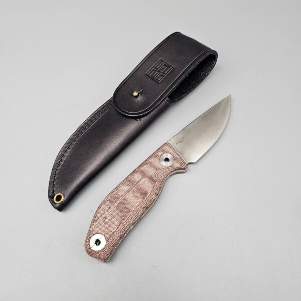 Real Steel CVX-80 Messer Fahrtenmesser N690 Stahl Micarta Lederscheide