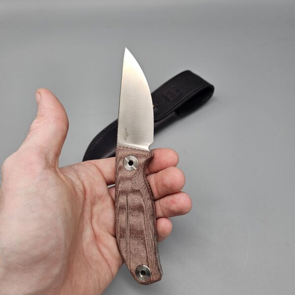 Real Steel CVX-80 Messer Fahrtenmesser N690 Stahl Micarta Lederscheide