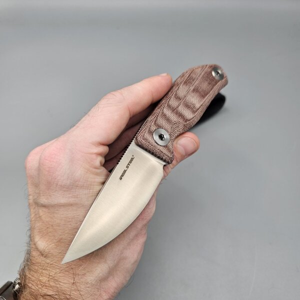 Real Steel CVX-80 Messer Fahrtenmesser N690 Stahl Micarta Lederscheide