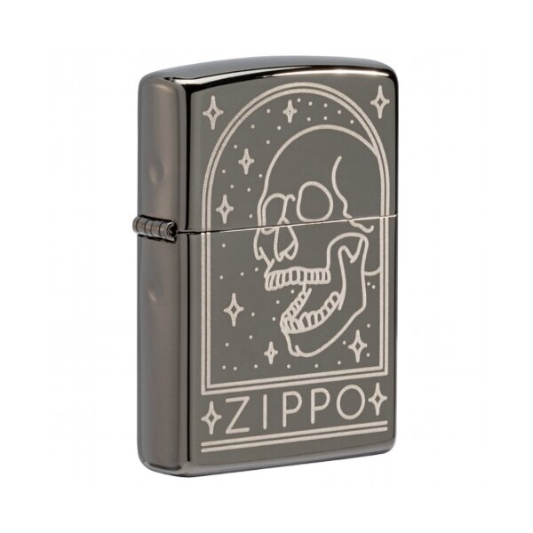 ZIPPO black ice Skelton Design Benzinfeuerzeug Feuer Made in USA schwarz 60005986