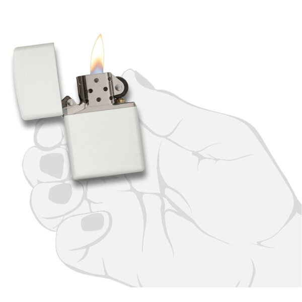 ZIPPO weiß matt / white matte Benzinfeuerzeug 60001194