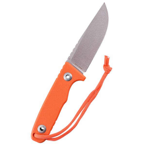 Schnitzel TRI Outdoormesser orange Sandvik 14C28N Stahl Kydexscheide