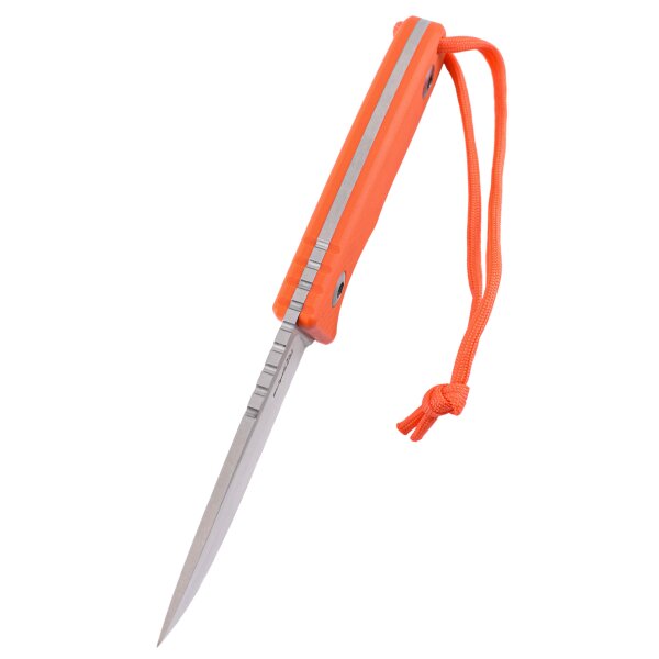 Schnitzel TRI Outdoormesser orange Sandvik 14C28N Stahl Kydexscheide