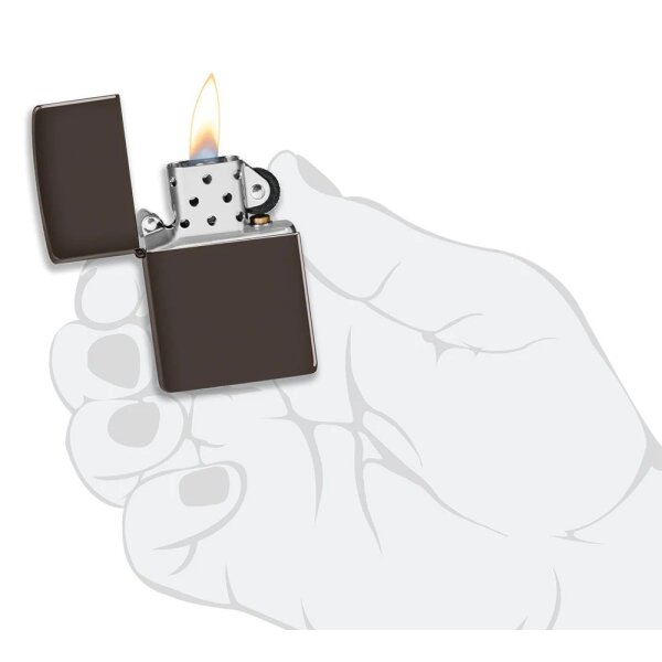 Zippo braun matt / brown matte Benzinfeuerzeug 60005214