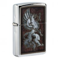 ZIPPO chrom poliert Medieval Design Feuer Made in USA...