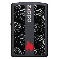 ZIPPO schwarz matt Dot Pattern Design Benzinfeuerzeug...