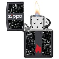ZIPPO schwarz matt Dot Pattern Design Benzinfeuerzeug...