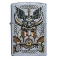 ZIPPO Street chrom Viking Odin Design Benzinfeuerzeug...