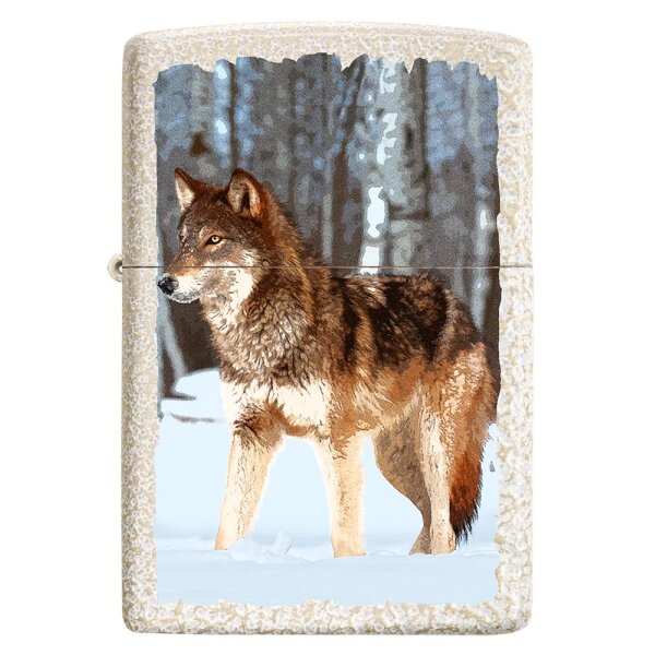 ZIPPO mercury glass Wolf in Snowy Forest Design Benzinfeuerzeug 60005579
