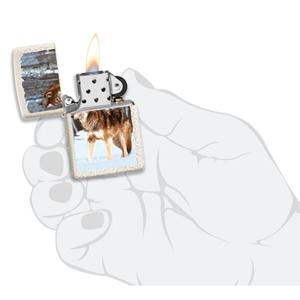 ZIPPO mercury glass Wolf in Snowy Forest Design Benzinfeuerzeug 60005579