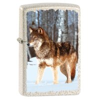 ZIPPO mercury glass Wolf in Snowy Forest Design...
