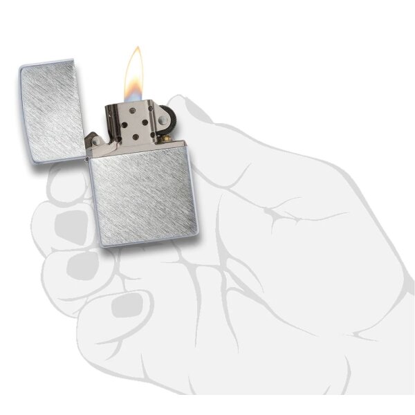 ZIPPO chrom gebürstet Herringbone Sweep Benzinfeuerzeug 60001234