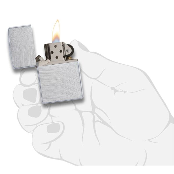 ZIPPO chrom gebürstet chrome Made in USA silber silver Benzinfeuerzeug 60001233