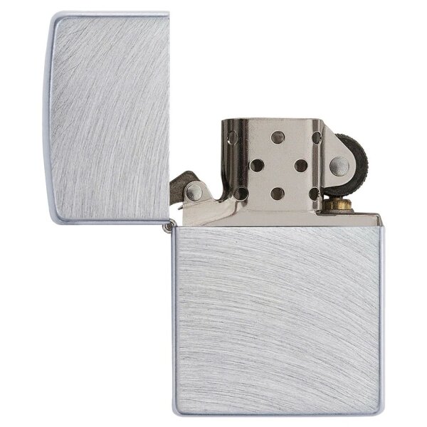 ZIPPO chrom gebürstet chrome Made in USA silber silver Benzinfeuerzeug 60001233