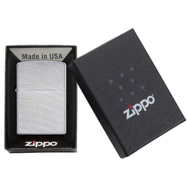 ZIPPO chrom gebürstet chrome Made in USA silber silver Benzinfeuerzeug 60001233