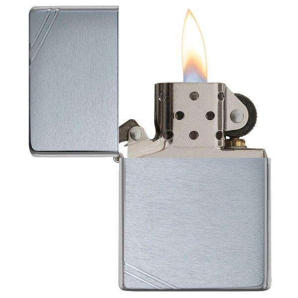 ZIPPO chrom gebürstet Vintage Streifen Benzinfeuerzeug 60001167
