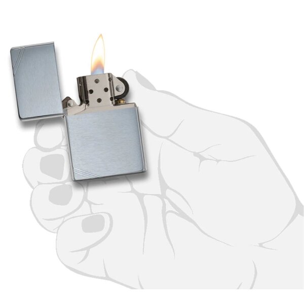 ZIPPO chrom gebürstet Vintage Streifen Benzinfeuerzeug 60001167