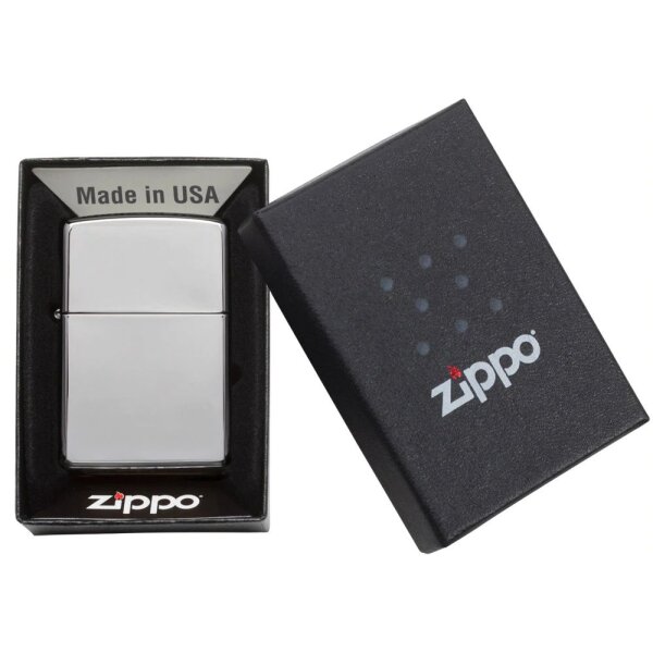 ZIPPO chrom poliert / chrome high polished Benzinfeuerzeug 60000805