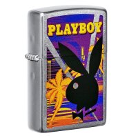 ZIPPO Street chrom Playboy Palm Feuerzeug Made in USA...