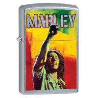 ZIPPO Street chrom Bob Marley 420 Feuerzeug Made in USA...