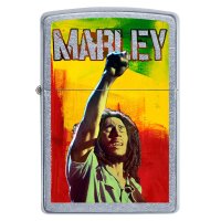 ZIPPO Street chrom Bob Marley 420 Feuerzeug Made in USA...