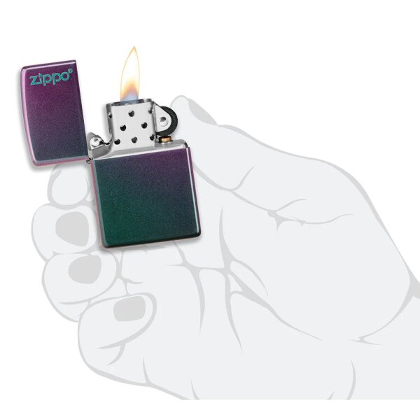 ZIPPO iridescent matt Zippo rainbow Feuerzeug made in USA Feuer Logo Benzinfeuerzeug 60005217