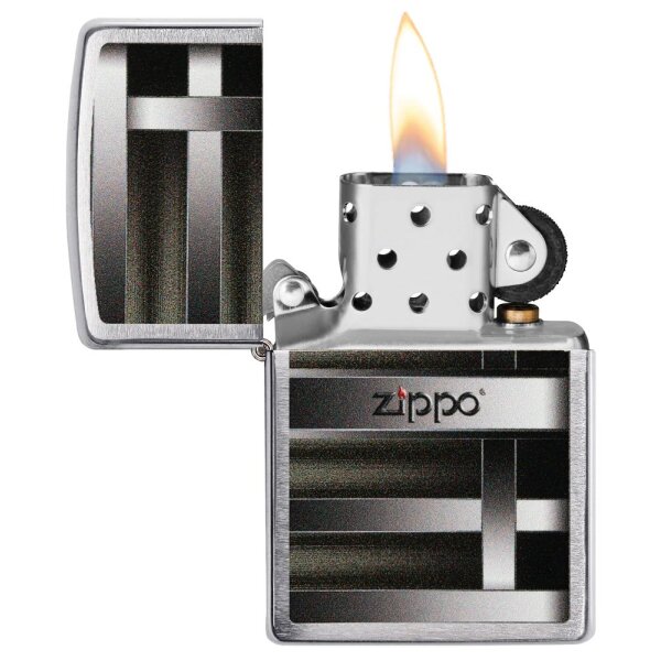 ZIPPO chrom gebürstet Metal Bars Benzinfeuerzeug 60004553