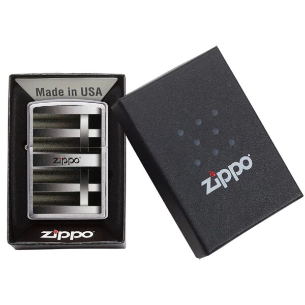 ZIPPO chrom gebürstet Metal Bars Benzinfeuerzeug 60004553