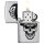 ZIPPO chrom gebürstet Skull in Cap Design Benzinfeuerzeug 60004412
