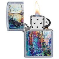 ZIPPO Street chrom Mosaik Benzinfeuerzeug 60004588