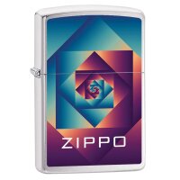 ZIPPO chrom gebürstet Zippo Design Benzinfeuerzeug...