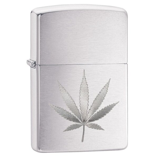 ZIPPO chrom gebürstet Leaf Engraved Benzinfeuerzeug 60003698