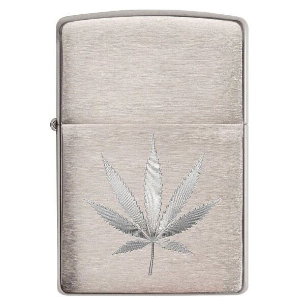 ZIPPO chrom gebürstet Leaf Engraved Benzinfeuerzeug 60003698