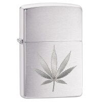 ZIPPO chrom gebürstet Leaf Engraved Benzinfeuerzeug...
