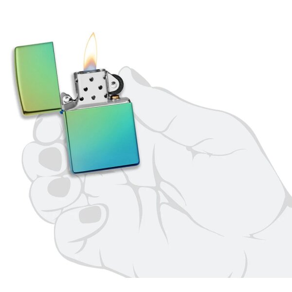 ZIPPO teal poliert / High Polish Teal Benzinfeuerzeug 60005222