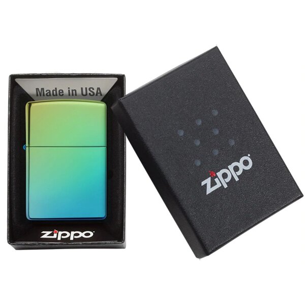 ZIPPO teal poliert / High Polish Teal Benzinfeuerzeug 60005222