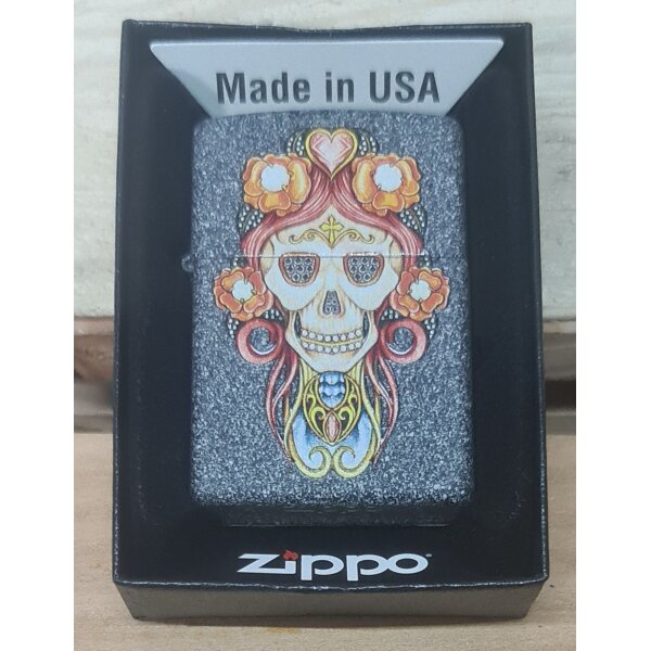 Zippo Iron Stone Skull Pendant Benzinfeuerzeug 60004550