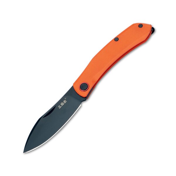 Sanrenmu Messer 7315-GJ Slipjoint 12C27 Sandvik Stahl §42a konform G10 Griff orange