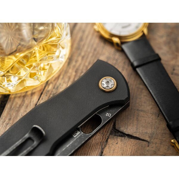 Böker Plus Fieldfolder Jesper Voxnaes D2 Stahl G10 Griff All Black Taschenmesser inkl. Nylon-Etui 01BO375