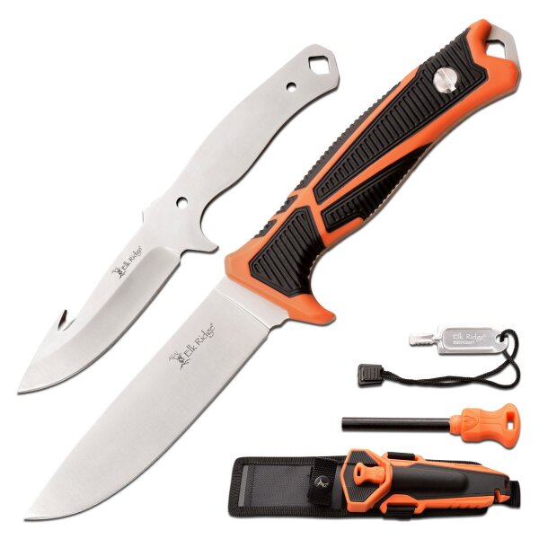 Elk Ridge TREK HUNTING SET Fahrtenmesser und Guthook Messer Feuerstarter etc.