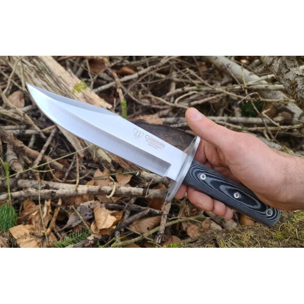 Cudeman Bowie 20 MoVa Micarta Schwarz inkl. Lederscheide