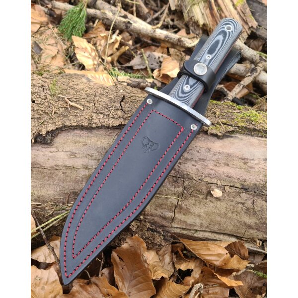 Cudeman Bowie 20 MoVa Micarta Schwarz inkl. Lederscheide
